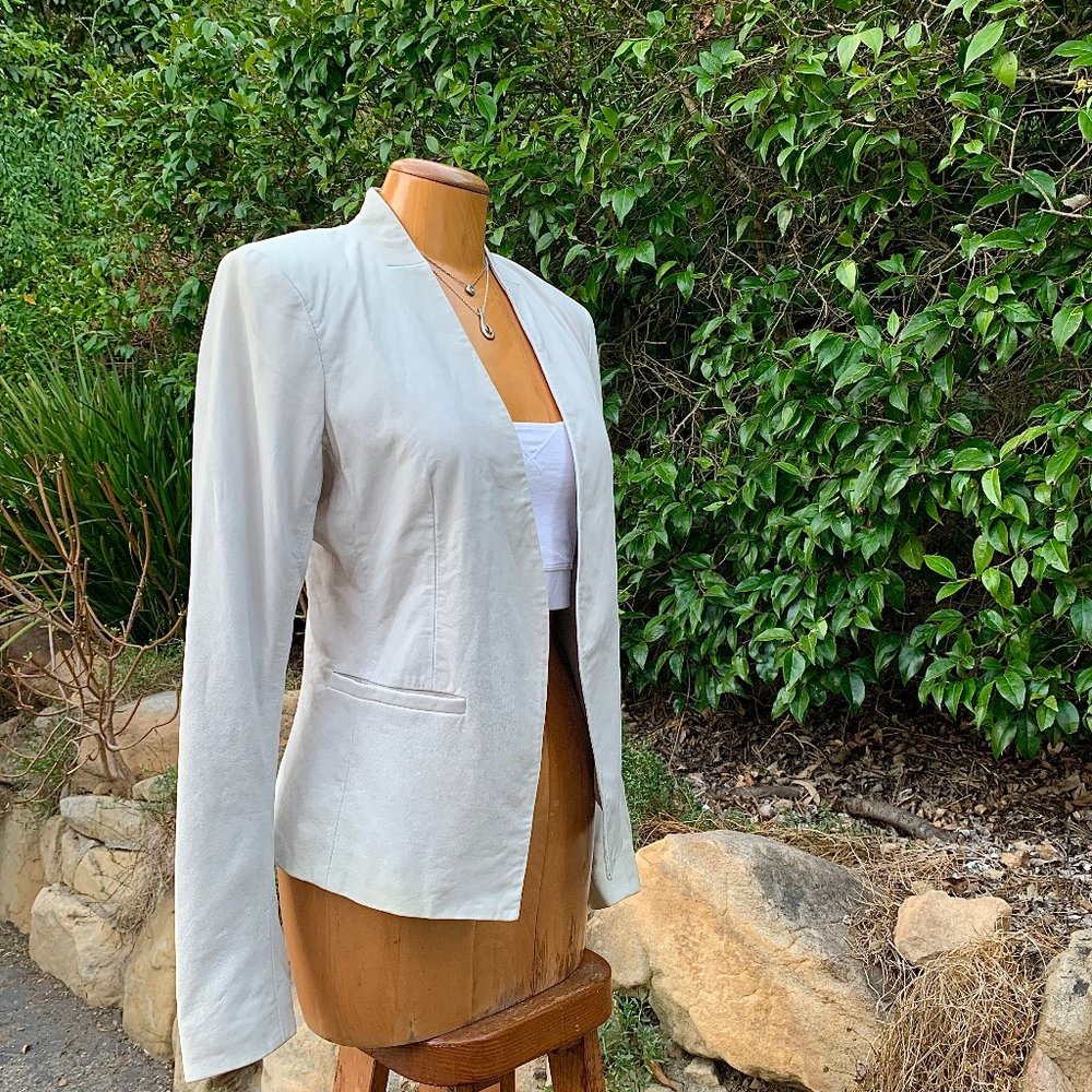 Theory butter soft leather blazer jacket winter/summer white - Picture 9 of 10